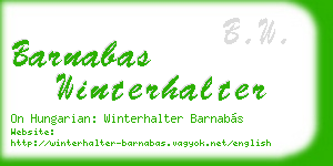 barnabas winterhalter business card